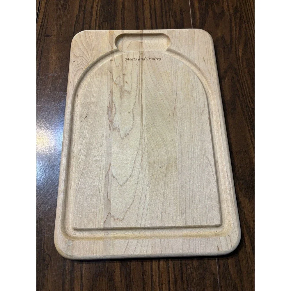 Reversible Wood Cutting Board 15x10 Dual Sided Meat & Poultry/Fruit & Vegetables